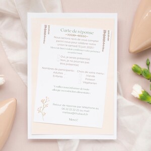 Modèles de cartes de réponse rustiques pour les mariages Boho-Chic, Personnalisables et imprimables, Cartes RSVP de la campagne bohème
