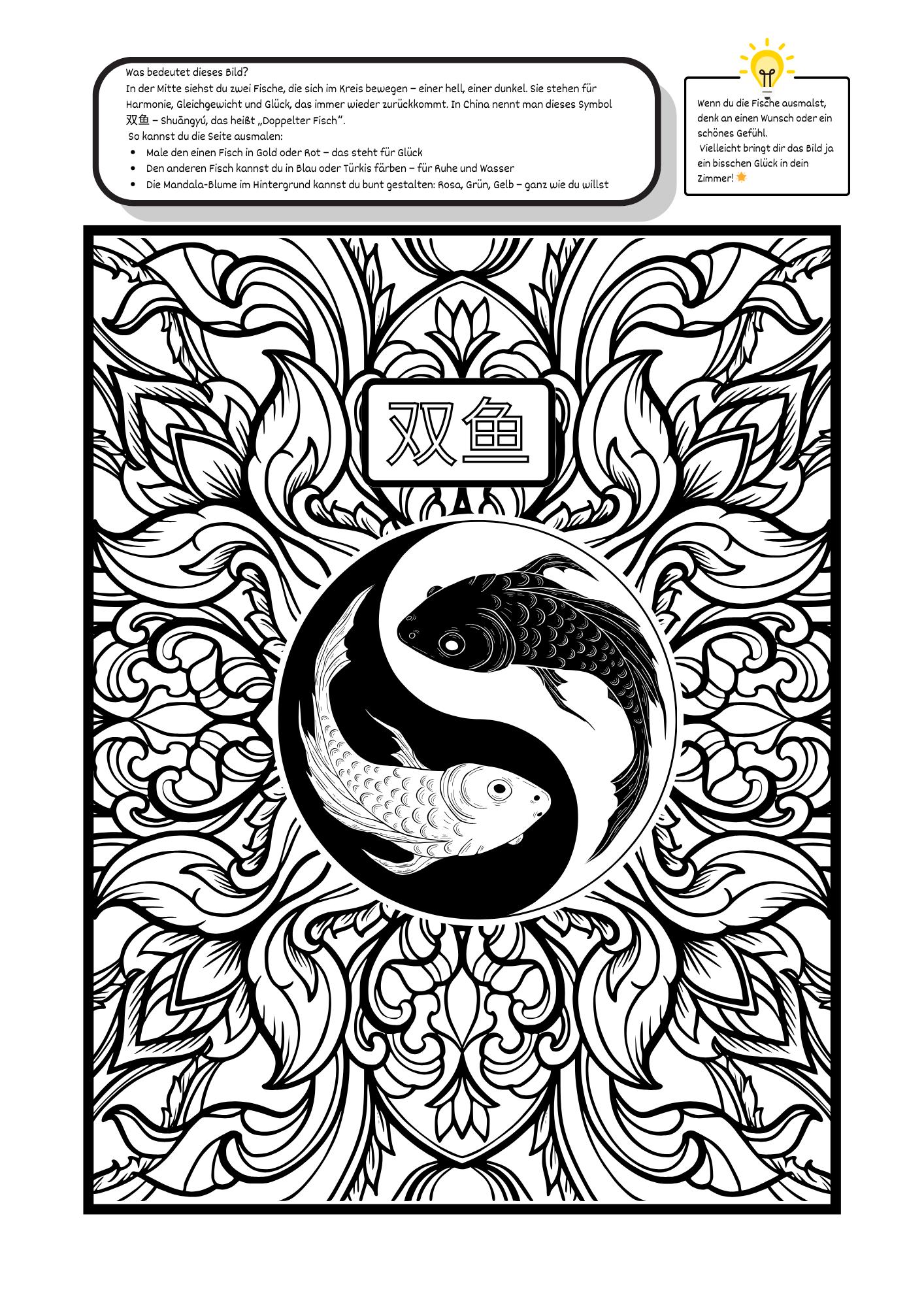 中国語で幸せを表す12のシンボルを塗り絵で発見 - Etsy 日本, image size:1414x2000