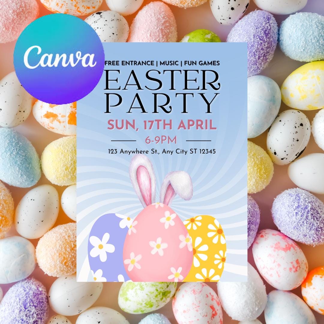 Editable Easter Party Invitation, Printable Easter Party Invitation ...