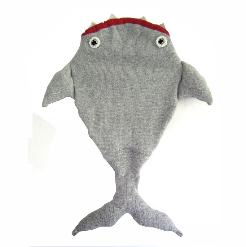Baby Shark Bag Handmade Knitted Baby Costume, size 3-12 months image 3