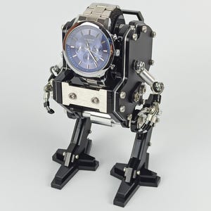 Handmade Unique Robot Watch Stand, Functional Art for Watch Collectors, Desk Organizer Gift