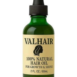 ValHair Natural Hair Oil for Growth and Shine Castor Argan Jojoba Oils for All Hair Types Handmade 2 oz 60ml