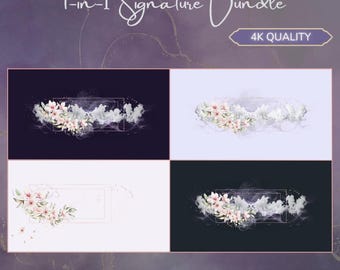 Amethyst Rose Gold Desktop Wallpaper Bundle, Floral Geometric Styles (4K)