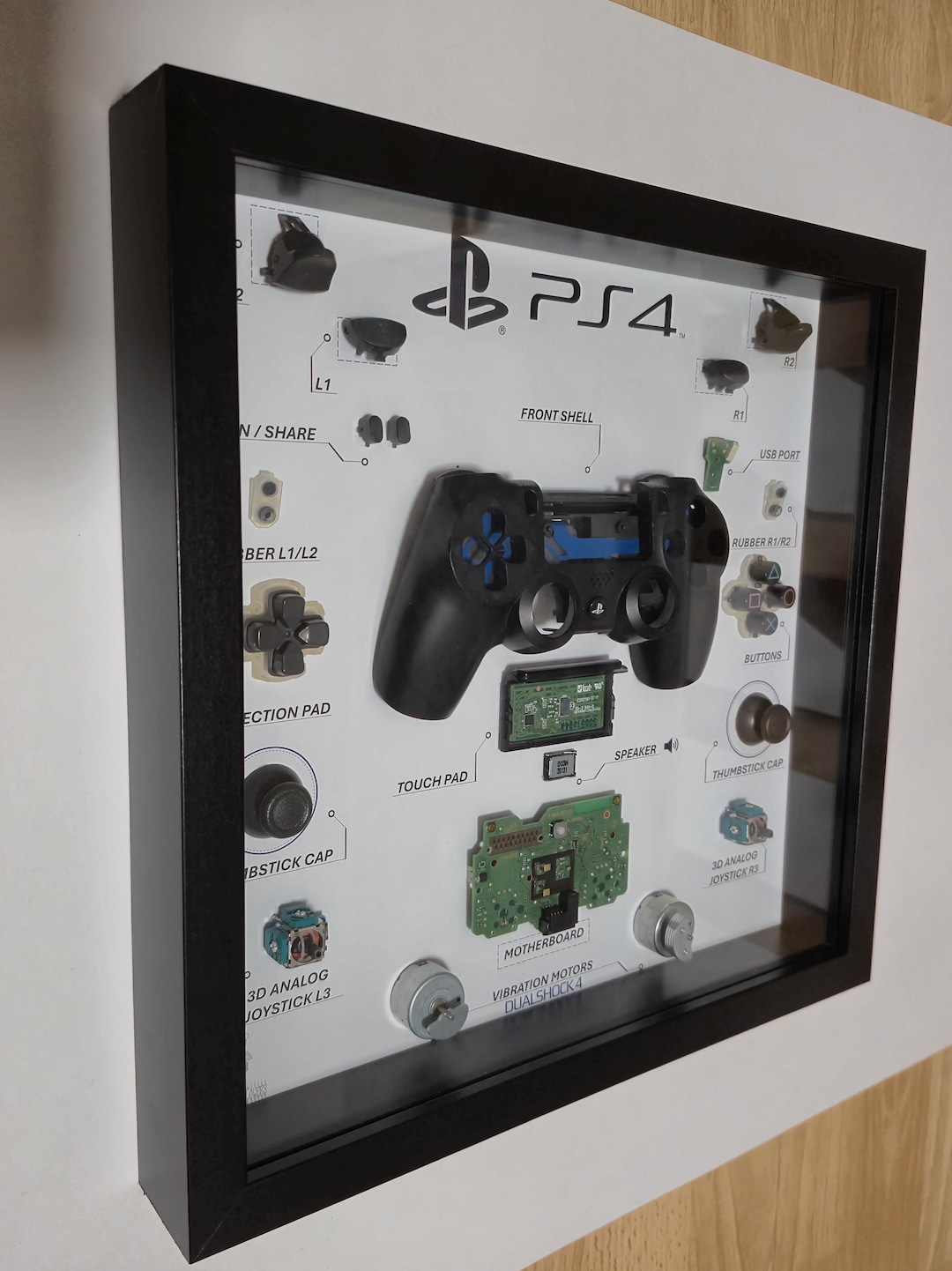 Shadow Box Black PS4 Gaming Controller, Gamer Decoration, Video Game ...