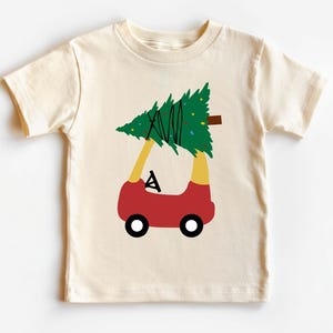 Red Car Christmas Kids Shirt, Christmas Tree Kids Shirt, Christmas Gift for Toddler, Cute Christmas Toddler Top, Red Car Outfit, Car Shirt