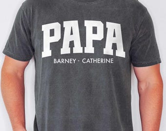 Personalized Papa Shirt, Custom Grandchildren Names Gift