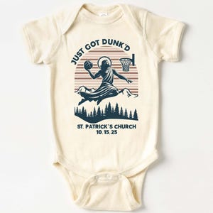 Just Got Dunked Funny Baptism Onesie®, Custom Baptism Baby Onesie®, Custom Just Got Dunk&#39;d Onesie®, Funny Baptism Gift, Christian Onesie®