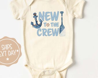 New To the Crew Anchor Onesie®, Baby Boating Onesie®, Anchor Onesie®, Fishing Onesie®, Nautical Baby Announcement Onesie®, Summer Onesie®