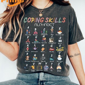 Comfort Colors® Shirt, Coping Skills Shirt, Alphabet Shirt, School Counselor Tee, Counselor Gift, Psychologist Shirt, Social Worker Shirt