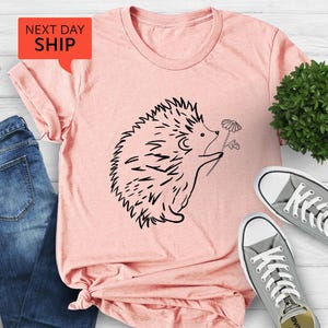 Hedgehog And Flower Shirt, Hedgehog Lover Shirt, Animal Lover Shirt, Hedgehog Shirt, Hedgehog T-Shirt, Hedgehog Gifts, Cute Hedgehog