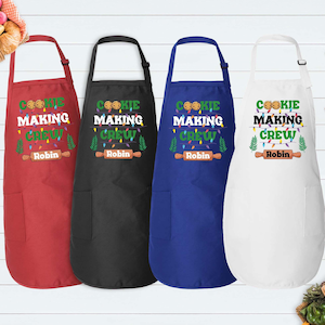Personalized Cookie Making Crew Apron, Christmas Apron, Christmas Lights Apron, Christmas Cookie Apron, Christmas Gift, Cookie Apron