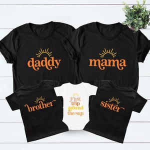 First Trip Around The Sun Birthday Shirt, Sun Matching Family Shirts, First Trip Birthday Outfit, Mommy and Me Shirt, Boho Sunshine Birthday