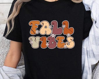 Retro Fall Vibes Shirt, Cute Thanksgiving Tee