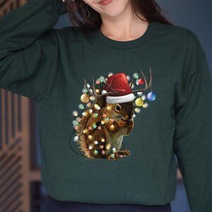 Christmas Squirrel Lights Sweatshirt, Christmas Squirrel Hoodie, Christmas Lights Sweater, Cute Christmas Sweater, Christmas Squirrel Gift