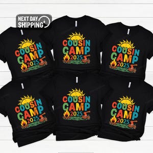 Cousin Camp 2025 Shirt, Family Summer Campfire Shirt, Matching Cousin Camp Shirt, Camping Trip Shirt, Kids Outdoor Adventure Shirt for Him