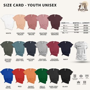 a women's t - shirt size chart with different colors