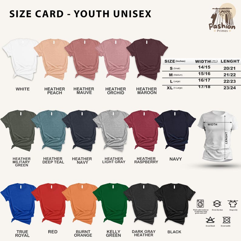 a women's t - shirt size chart with different colors