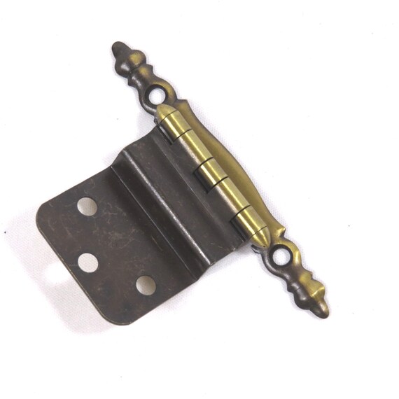 Antiqued Gold Colonial Style Cabinet Hinge Mid Century Vintage Etsy