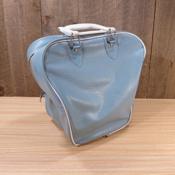 Vintage Baby Blue Bowling Bag 1970s 1980s Retro Rockabilly 