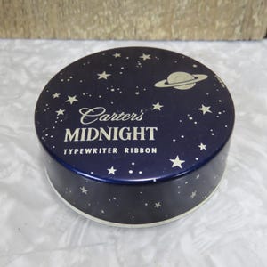 Vintage Carter's Midnight Typewriter Ribbon Tin – Celestial Star Design