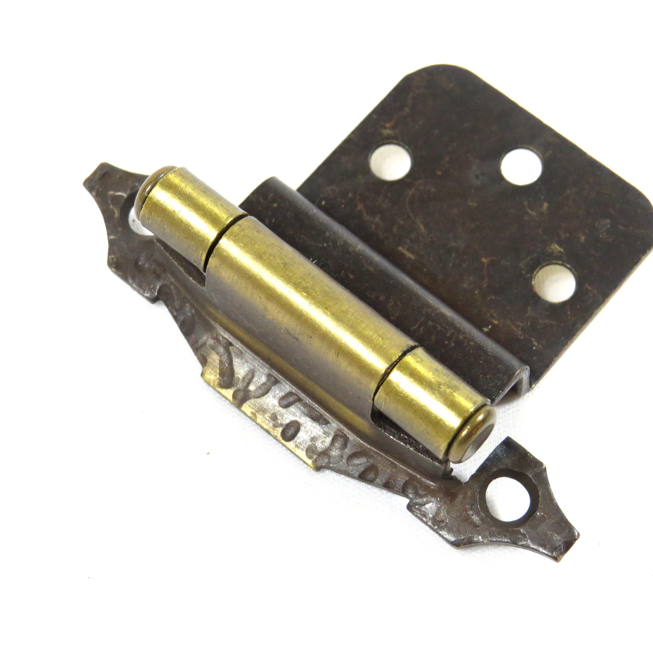 Antiqued Gold Spring Loaded Hinge Mid Century Vintage Etsy