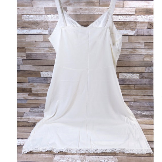 Sears Sexy White Lacy Trim Adjustable Full Slip V… - image 3