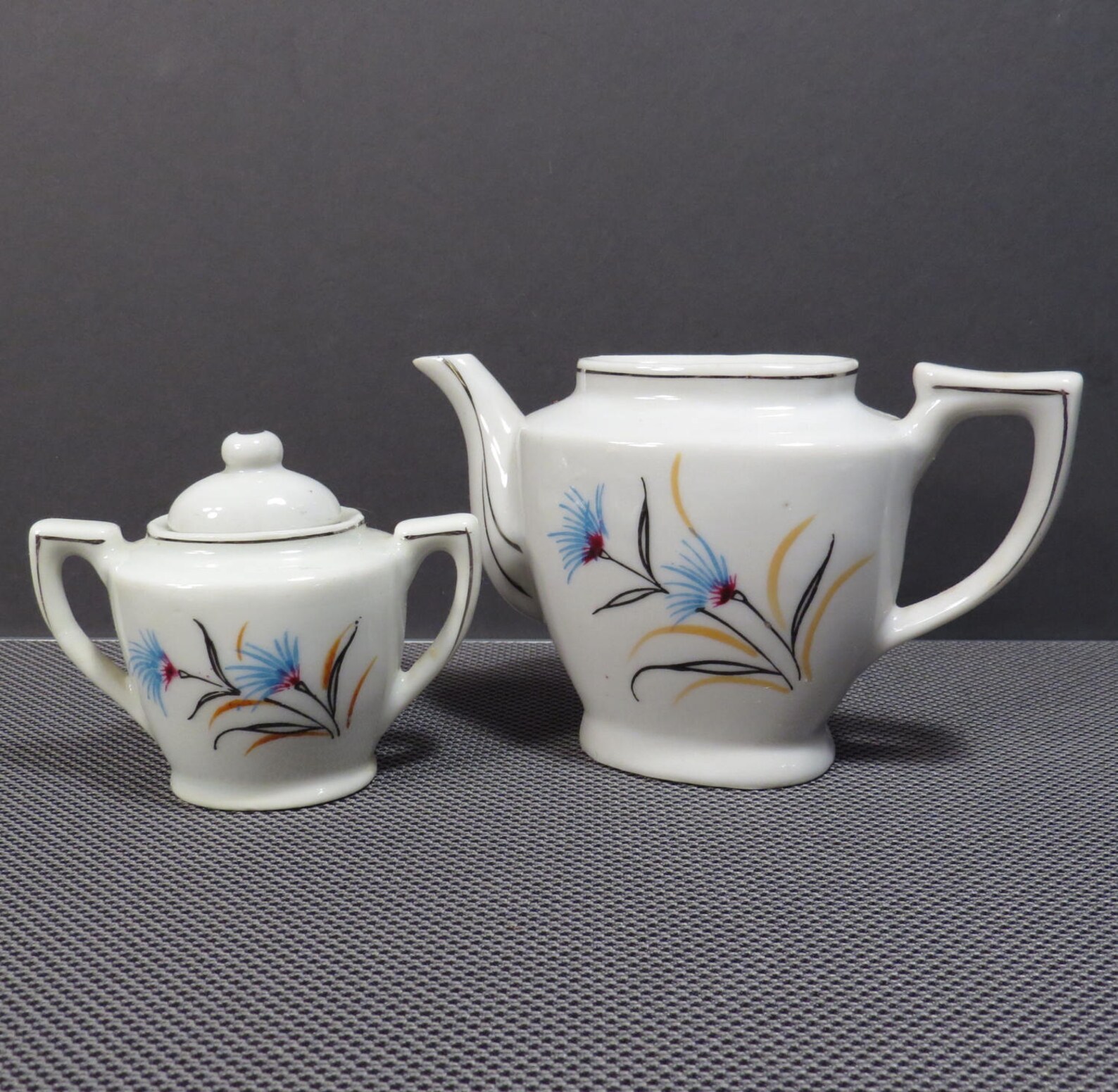 White Porcelain Blue Flower Child's Tea Set Vintage 1960s Etsy
