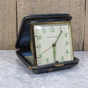Vintage Phinney-Walker Alarm Clock, Working Germany Folding Travel Wind-up Germany