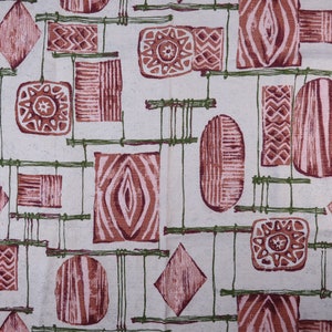 Hawaiian Style Midcentury Barkcloth Fabric 38 L X 28 W, Vintage Retro 1950s 1960s Home Decor Fabric