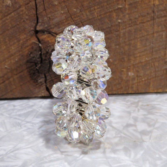 Vintage Japan Bergere Crystal Beads Stretch Expan… - image 4