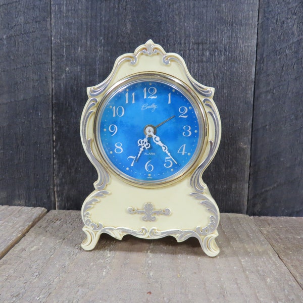 Vintage Bradley Windup Alarm Clock Mid Century Hollywood Regency Decor