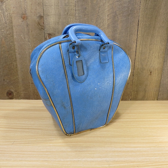 Vintage Atlantic Bowling Ball Bag Set Powder Blue with shoe rack