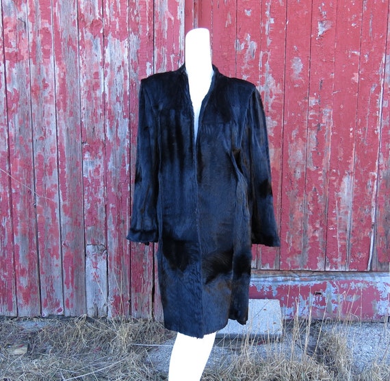 Antique Fur Coat Vintage Real Fur 3 Quarter Length Hudson Seal (Muskrat) or Beaver Coat