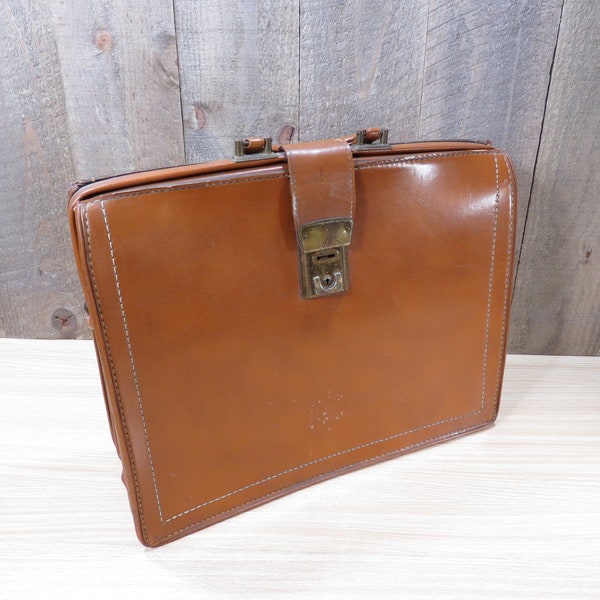 Vintage Brown Leather Briefcase Attaché