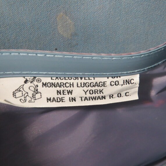 Blue Mid Century Monarch Flight Bag Vintage 1970s… - image 8