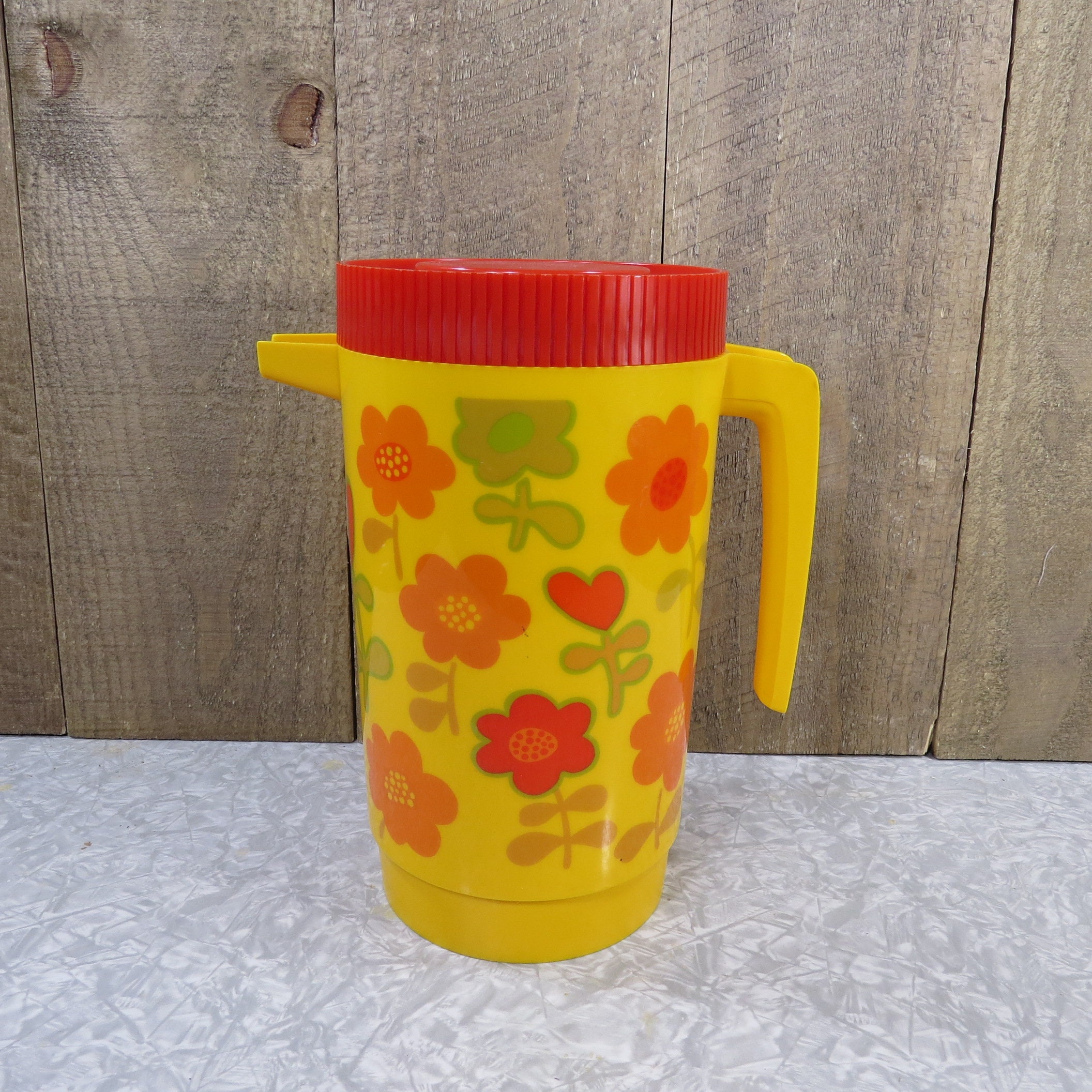 Vtg Federal Housewares Yellow Plastic Sweet Tea Lemonade Mixing Plunger  Pitcher