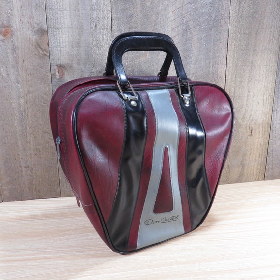 Vintage Faux Leather Bowling Bag 1970s Bowling Ball Bag 