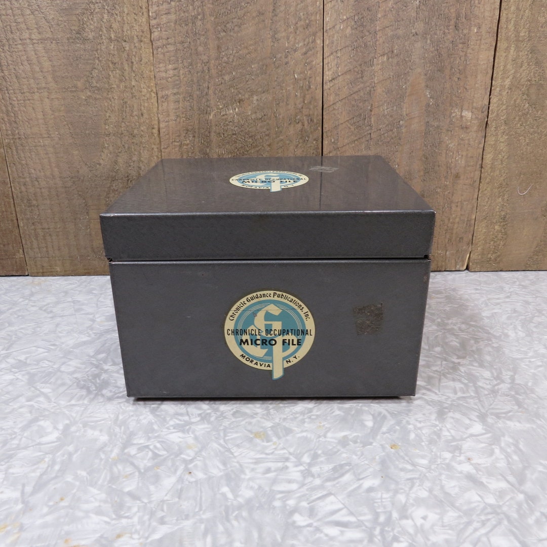 Vintage Grey Metal Card File Box, Mid-century Office Storage - Etsy