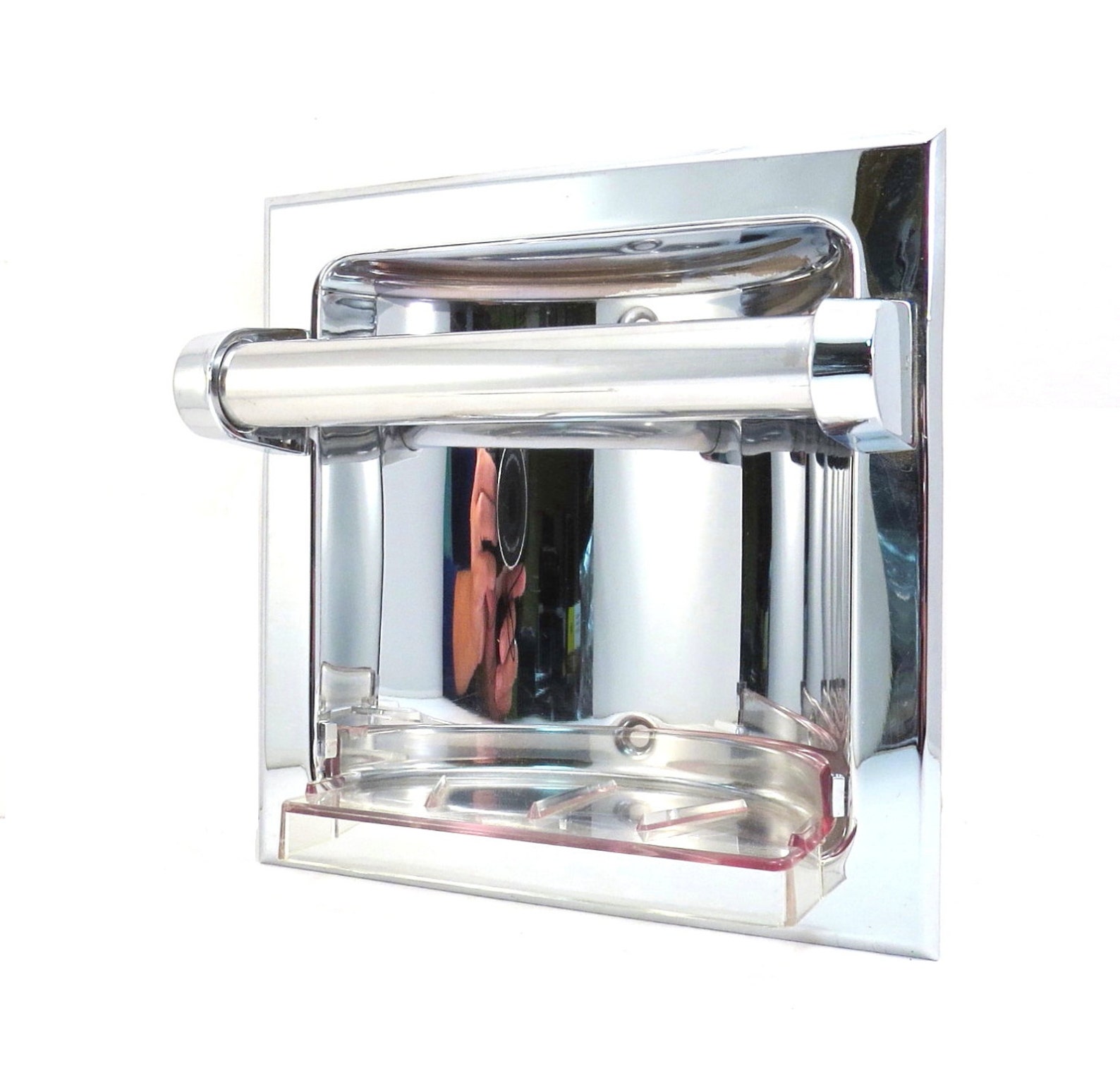 Mid Century Chrome Recessed Soap Dish Grab Bar Vintage 1960s Etsy