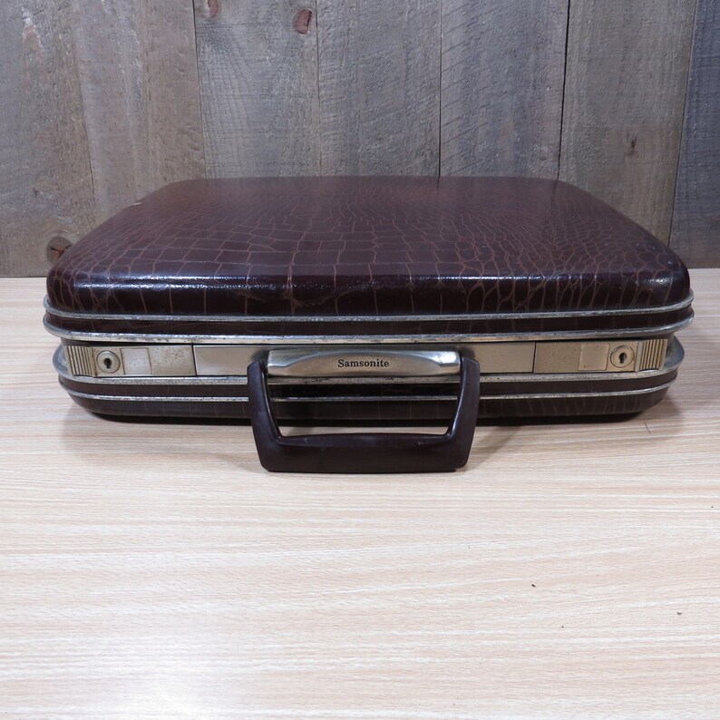 Vintage Samsonite Brown Alligator Hard Sided Briefcase image 1