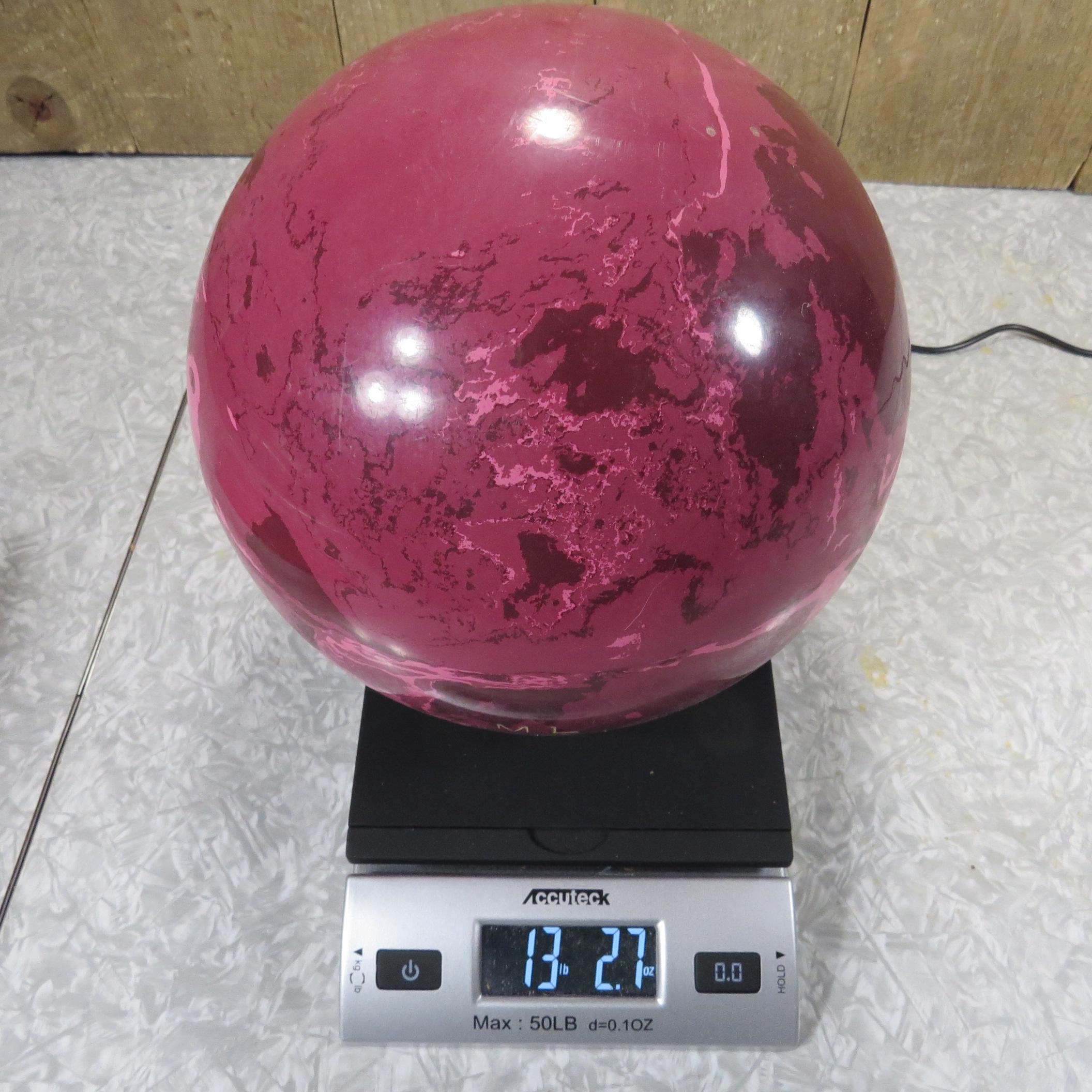 Vintage Pink Marbled AMF Amflite Magic Line 13.2lb Bowling Ball