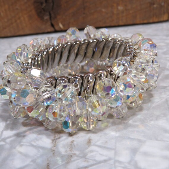 Vintage Japan Bergere Crystal Beads Stretch Expan… - image 8