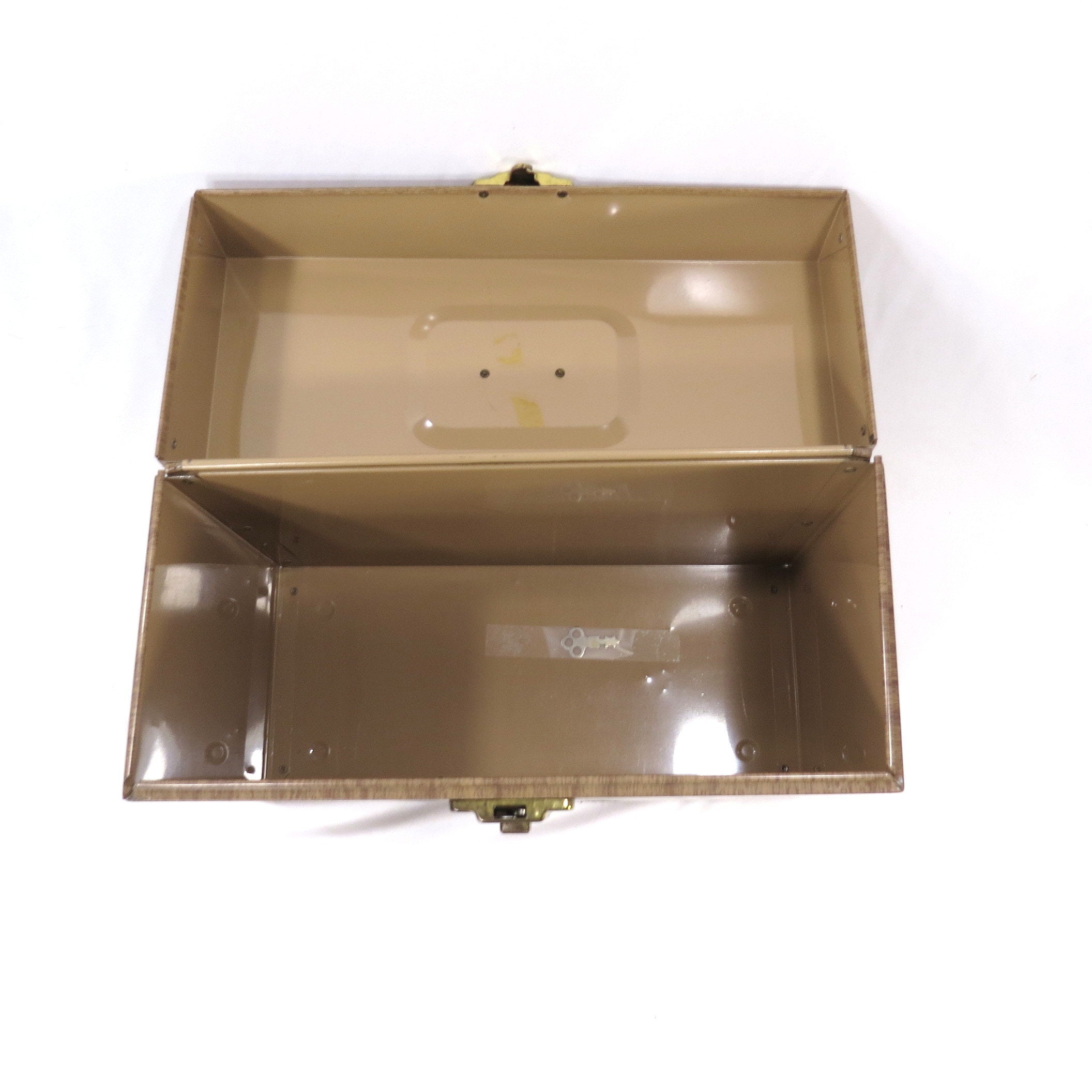 Caja de almacenamiento de archivos portátil de metal de madera | Etsy