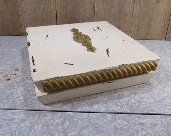 Vintage Shabby Chic Dresser Trinket Box, Wood Jewelry Box