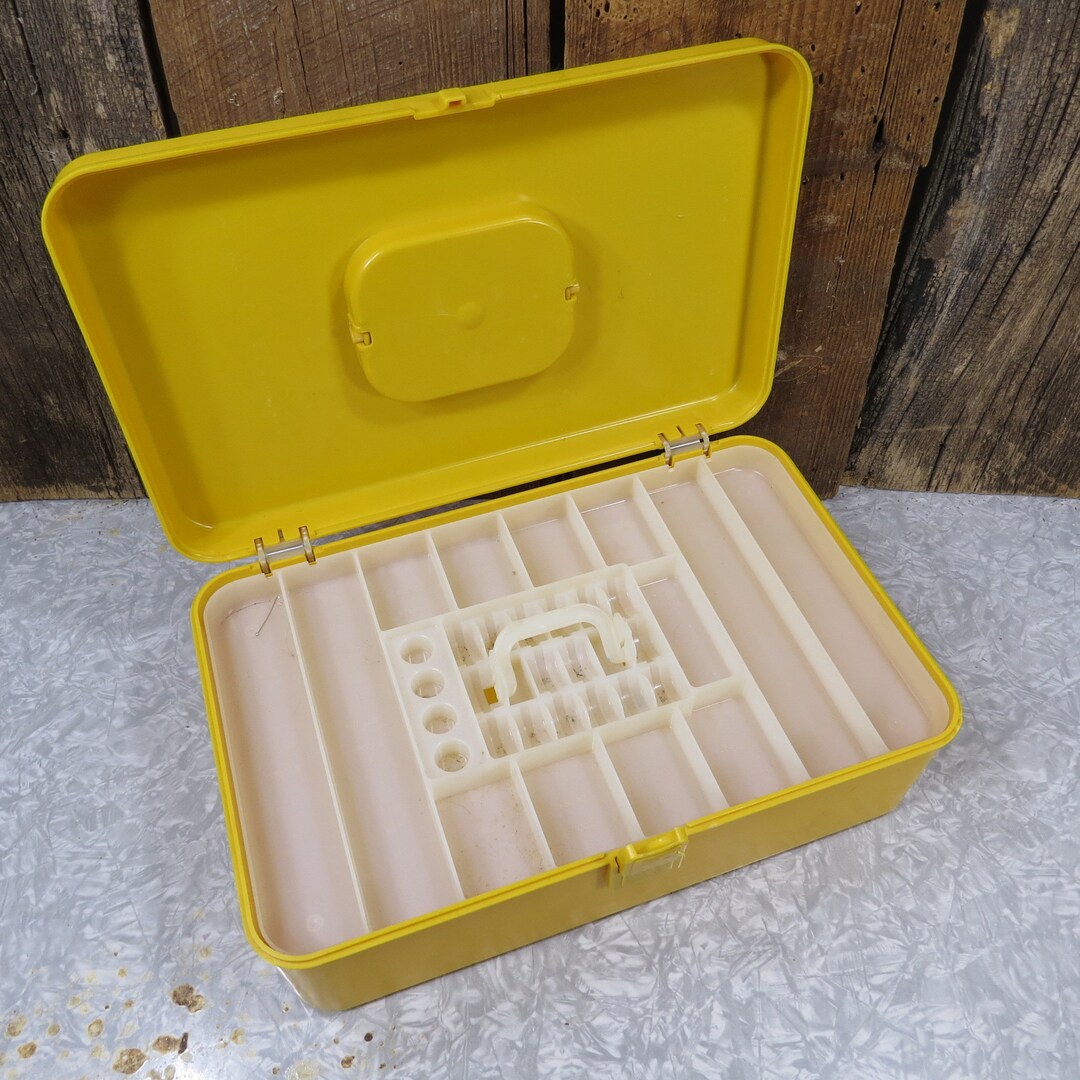 Vintage Sewing Box Wilson Mfg Wilhold Yellow Sewing Basket With