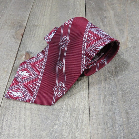 Mystical Unicorn Kitschy Red and White Necktie Vi… - image 7