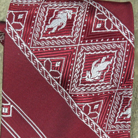 Mystical Unicorn Kitschy Red and White Necktie Vi… - image 6