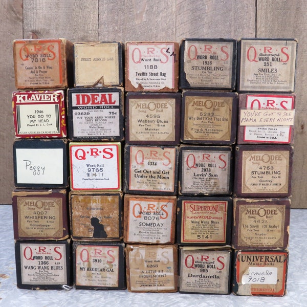 Vintage Player Piano Rolls QRS Ideal Melodee Supertone Universal - Music - Jazz - Big Band - Swing