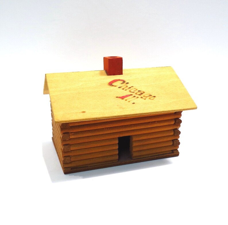 Souvenir Log Cabin Incense Burner Vintage Chicago Illinois Etsy