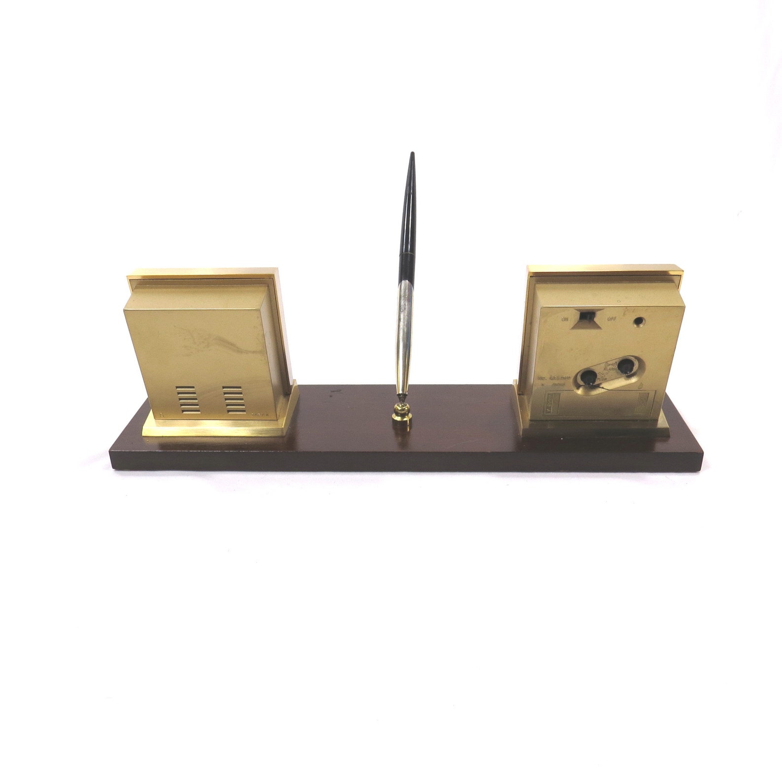 Vintage Bulova Desk Clock With Alarm Weather Station Ball Etsy